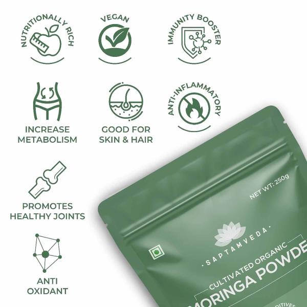 Saptamveda Organic Moringa Leaf Powder - Metabolism & Energy Support - Image 4