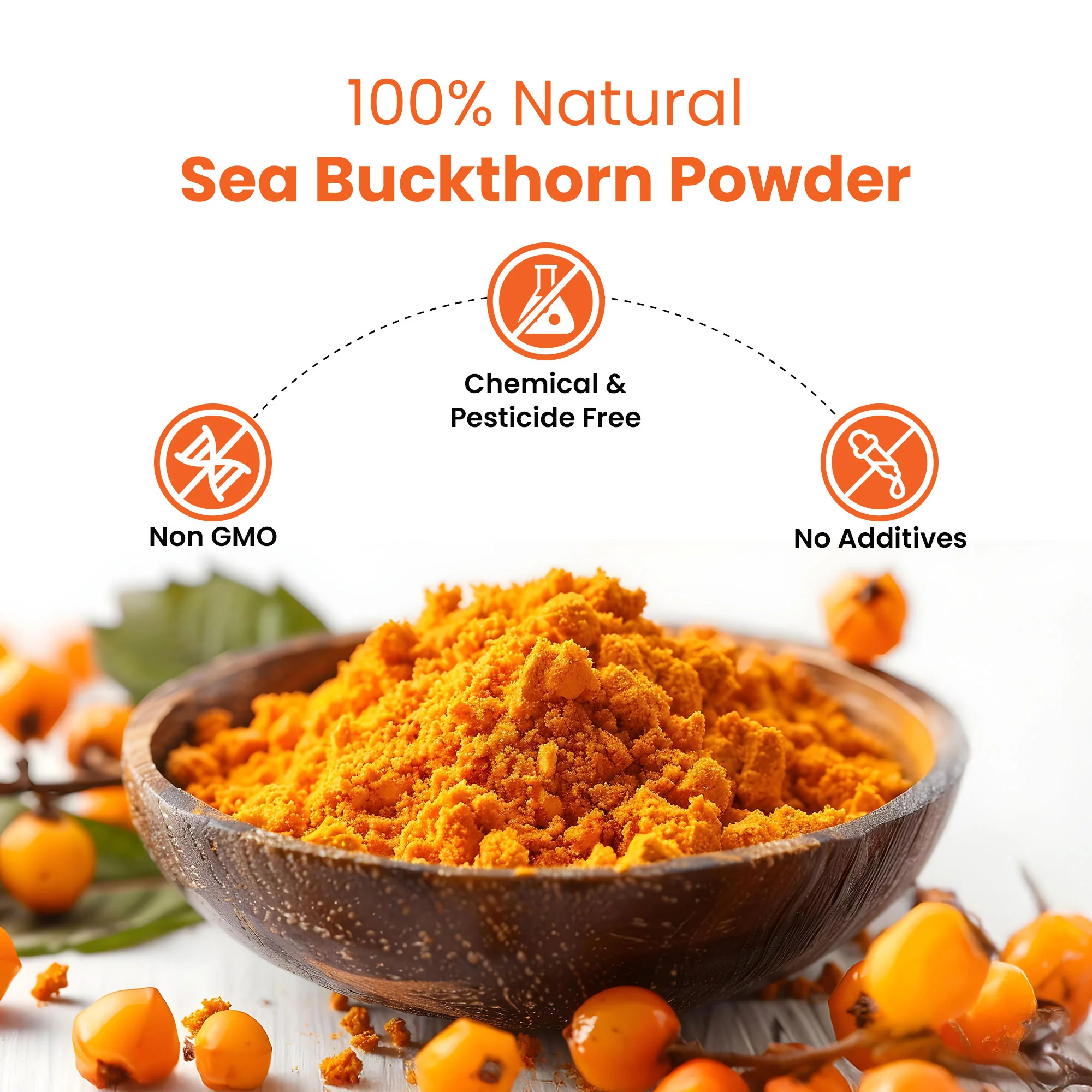 Saptamveda Organic Sea Buckthorn Powder | Himalayan Superberry for Immunity, Skin & Heart Health, 200g Tin - Image 4